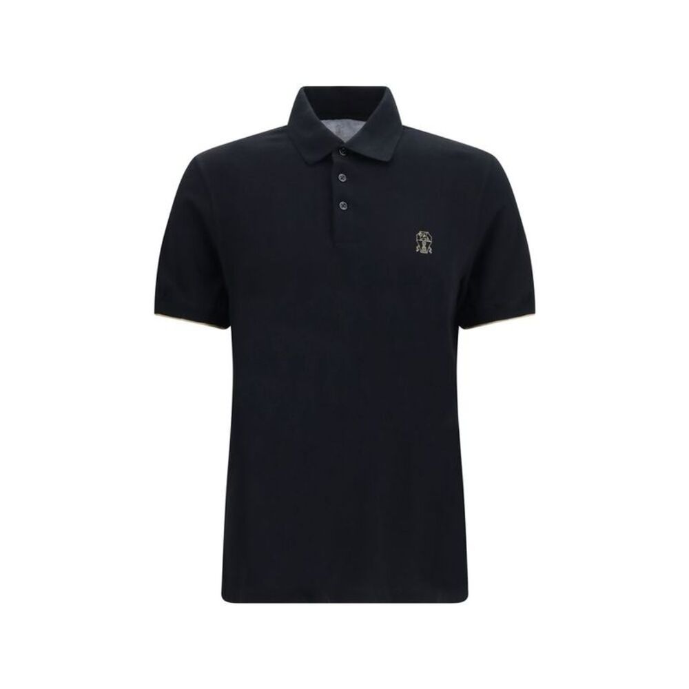 Brunello Cucinelli Black Cotton Polo Men's Shirt